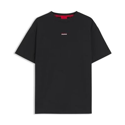 Hugo Boss Relaxed-fit Pyjama T-shirt In Cotton With Logo Print Black Hugo Boss Relaxed-fit Pyjama T-shirt In Cotton With Logo Print Black