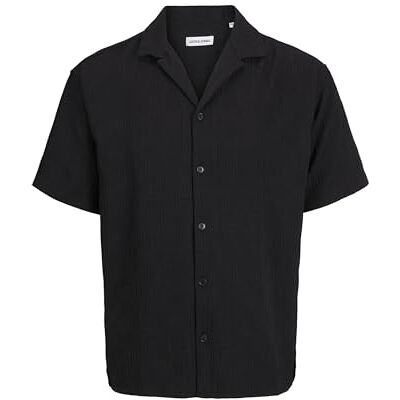 JACK & JONES Mens Resort Shirt Ss Long Sleeve Black L JACK & JONES Mens Resort Shirt Ss Long Sleeve Black L