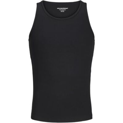 JACK & JONES Jorislington Rib Tank Top, Black, M JACK & JONES Jorislington Rib Tank Top, Black, M