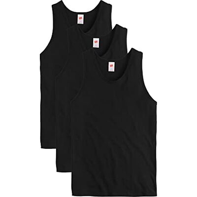 Hanes Men's Essentials Top Pack, Midweight Cotton Tanks, Sleeveless Shirts, 3-Pack, Black, Medium Hanes Men's Essentials Top Pack, Midweight Cotton Tanks, Sleeveless Shirts, 3-Pack, Black, Medium