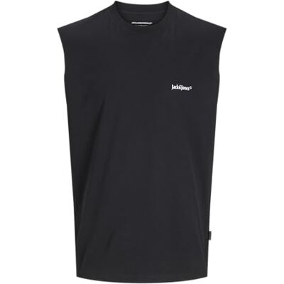 JACK & JONES Men's Jorvarenna Sleeveless Tee SS Crew Neck, Black, XL JACK & JONES Men's Jorvarenna Sleeveless Tee SS Crew Neck, Black, XL