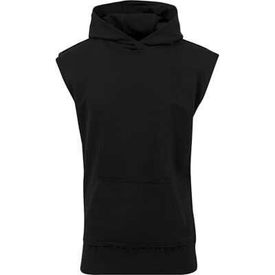 Urban Classics Men's Open Edge Sleeveless Hoody Sweatshirt, Black, XXL Urban Classics Men's Open Edge Sleeveless Hoody Sweatshirt, Black, XXL