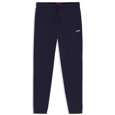Hugo Boss Mens Austin Pants Cotton Blend Logo Embroidery Pyjama Bottoms, Navy, M Hugo Boss Mens Austin Pants Cotton Blend Logo Embroidery Pyjama Bottoms, Navy, M