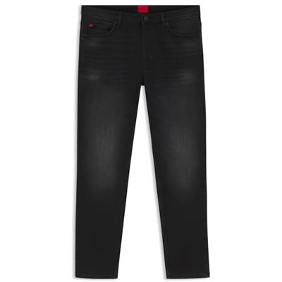 Hugo Boss Mens 634 Black-Black Tapered-fit Jeans in Stretch Denim Hugo Boss Mens 634 Black-Black Tapered-fit Jeans in Stretch Denim