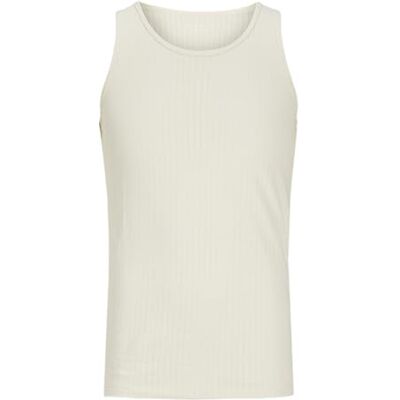 JACK & JONES Men's Jorretiro Pointal Rib Tank Top Se25, Antique White, XL JACK & JONES Men's Jorretiro Pointal Rib Tank Top Se25, Antique White, XL