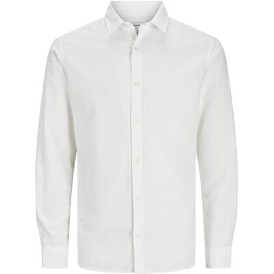 JACK & JONES Men's Jjebreeze Shirt LS Sn Pls Long Sleeve Shirt, White, 3XL JACK & JONES Men's Jjebreeze Shirt LS Sn Pls Long Sleeve Shirt, White, 3XL