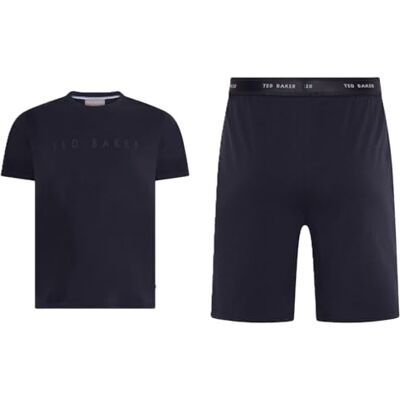 Ted Baker Men's Nightwear T Shirt and Short Set Pajama, Navy, S Ted Baker Men's Nightwear T Shirt and Short Set Pajama, Navy, S