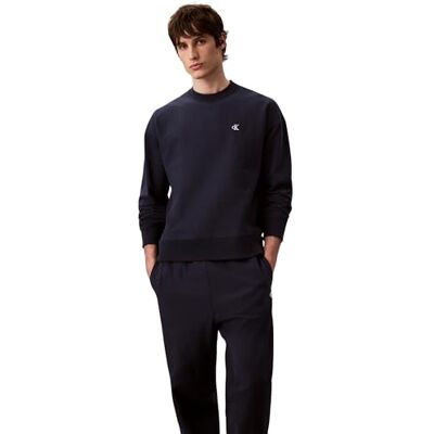 Calvin Klein Men’s Premium Terry Monogram Drawstring Jogging Bottoms, Blue (Dark Sapphire), M Calvin Klein Men’s Premium Terry Monogram Drawstring Jogging Bottoms, Blue (Dark Sapphire), M