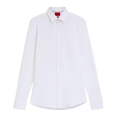 Hugo Boss Mens Erondo Extra-Slim-fit Shirt in Cotton poplin White Hugo Boss Mens Erondo Extra-Slim-fit Shirt in Cotton poplin White