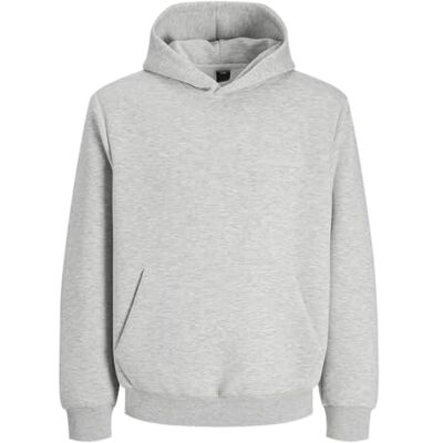 JACK & JONES Male Hoodie, Light Grey Mix, L JACK & JONES Male Hoodie, Light Grey Mix, L
