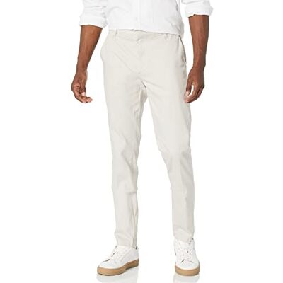 Amazon Essentials Men's Slim-Fit Wrinkle-Resistant Flat-Front Stretch Chino Trousers, Stone, 28W / 32L Amazon Essentials Men's Slim-Fit Wrinkle-Resistant Flat-Front Stretch Chino Trousers, Stone, 28W / 32L