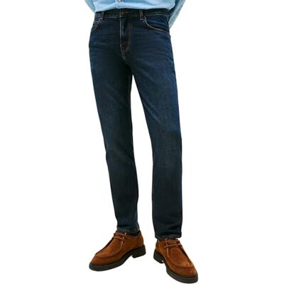 Tommy Hilfiger Men's Denton Blacker Blue Straight Fit Jeans, Blue (Blacker Blue), 32W/30L Tommy Hilfiger Men's Denton Blacker Blue Straight Fit Jeans, Blue (Blacker Blue), 32W/30L