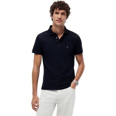 Tommy Hilfiger Men’s Short Sleeve 1985 Slim Fit Polo Shirt, Blue (Desert Sky), XS Tommy Hilfiger Men’s Short Sleeve 1985 Slim Fit Polo Shirt, Blue (Desert Sky), XS