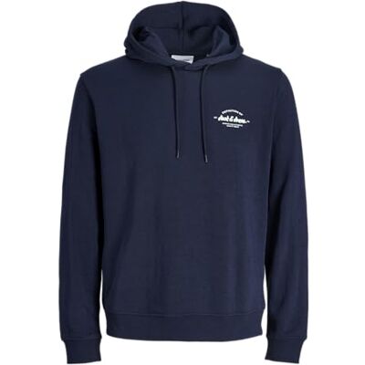 JACK & JONES Men's Jjbrandon Sweat Hood Pls Hoodie, Navy, 5XL JACK & JONES Men's Jjbrandon Sweat Hood Pls Hoodie, Navy, 5XL