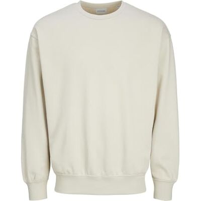 JACK & JONES Male Sweatshirt Plain Sweatshirt, moonbeam, XXL JACK & JONES Male Sweatshirt Plain Sweatshirt, moonbeam, XXL