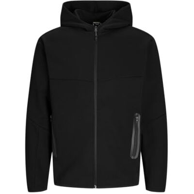 JACK & JONES Mens Jcofusion Zip Hood Noos Sweatshirt, Black, M UK JACK & JONES Mens Jcofusion Zip Hood Noos Sweatshirt, Black, M UK