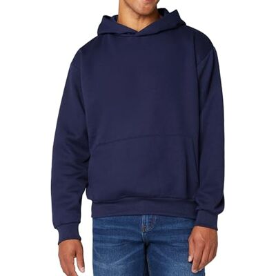 FM London Mens Essentials Hoodie Slightly Oversized Hoodie, Heavyweight Design, Breathable Cotton Blend Pullover Navy FM London Mens Essentials Hoodie Slightly Oversized Hoodie, Heavyweight Design, Breathable Cotton Blend Pullover Navy