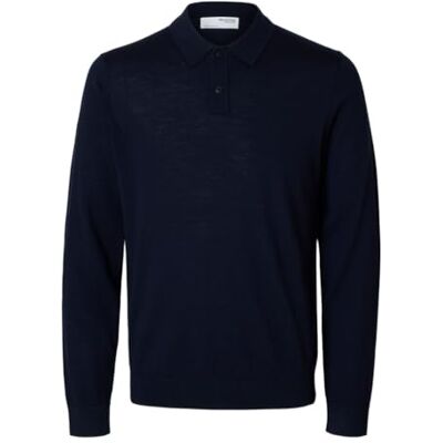 SELECTED HOMME SELETED HOMME SLHTRAY LS Knit Merino Polo Noos, Blazer Navy, XXL SELECTED HOMME SELETED HOMME SLHTRAY LS Knit Merino Polo Noos, Blazer Navy, XXL