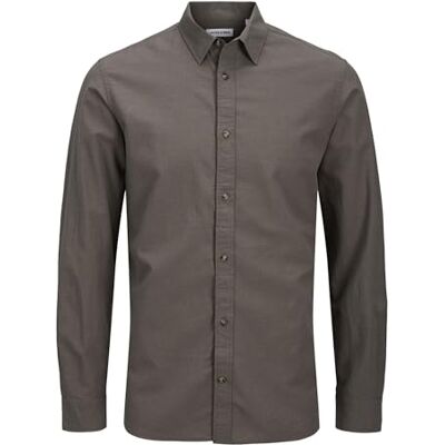 JACK & JONES Men's Jjesummer Shirt Ls Sn Long Sleeve, Falcon, L JACK & JONES Men's Jjesummer Shirt Ls Sn Long Sleeve, Falcon, L