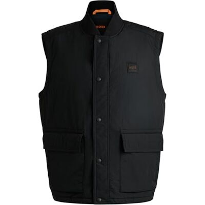 Boss Mens Ocomo1-W Logo-Badge Gilet with a Water-Repellent Finish Boss Mens Ocomo1-W Logo-Badge Gilet with a Water-Repellent Finish
