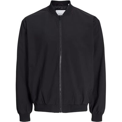 JACK & JONES Mens Charge Bomber Jacket Black L JACK & JONES Mens Charge Bomber Jacket Black L