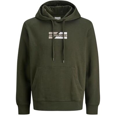 JACK & JONES Mens Hoodies with Pocket, Drawstring Hooded Sweatshirt For Men, Duffle Bag Colour, UK Size S JACK & JONES Mens Hoodies with Pocket, Drawstring Hooded Sweatshirt For Men, Duffle Bag Colour, UK Size S