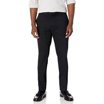 Amazon Essentials Men's Slim-Fit Wrinkle-Resistant Flat-Front Stretch Chino Trousers, Black, 36W / 28L Amazon Essentials Men's Slim-Fit Wrinkle-Resistant Flat-Front Stretch Chino Trousers, Black, 36W / 28L