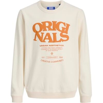 JACK & JONES Jortavira Oc25 Jnr Sweat Crew Neck, ecru, 140 JACK & JONES Jortavira Oc25 Jnr Sweat Crew Neck, ecru, 140