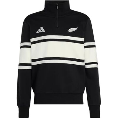 adidas Men's All Blacks Leisurewear Quarter Zip Sweatshirt, black/off white, 3XL adidas Men's All Blacks Leisurewear Quarter Zip Sweatshirt, black/off white, 3XL