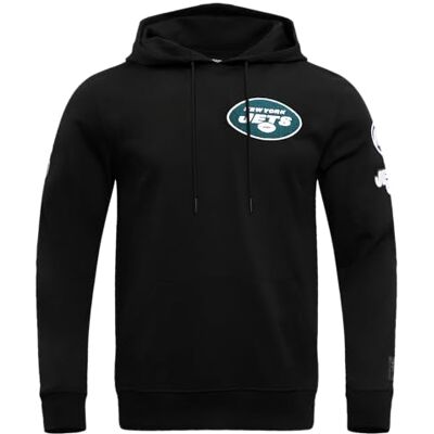 Pro Standard Mens NFL New York Jets Classic Chenille Pull Over Hoodie Black 3Xl Pro Standard Mens NFL New York Jets Classic Chenille Pull Over Hoodie Black 3Xl