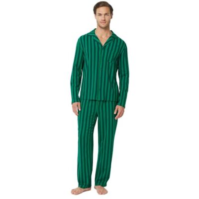 Amazon Essentials Men's Cotton-Modal Pyjama Set, Long Sleeve Button-Up Shirt and Trousers Amazon Essentials Men's Cotton-Modal Pyjama Set, Long Sleeve Button-Up Shirt and Trousers