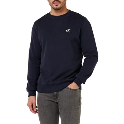 Calvin Klein Men’s CK Essential Round Neck Sweatshirt, Blue (Night Sky), XXS Calvin Klein Men’s CK Essential Round Neck Sweatshirt, Blue (Night Sky), XXS
