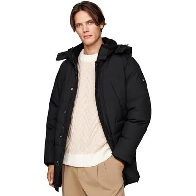 Tommy Hilfiger Men’s Rocky Utility Parka with Button Placket, Black (Black), XXL Tommy Hilfiger Men’s Rocky Utility Parka with Button Placket, Black (Black), XXL