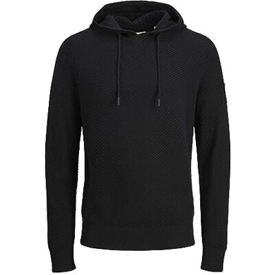 JACK & JONES Men's Jcoclassic Twill Knit Hood Sn Hoodie, black, M JACK & JONES Men's Jcoclassic Twill Knit Hood Sn Hoodie, black, M