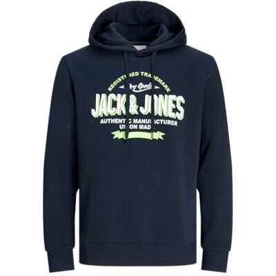 JACK & JONES Men's Jjtiley Sweat Hood Hoodie, Blazer navy, S JACK & JONES Men's Jjtiley Sweat Hood Hoodie, Blazer navy, S