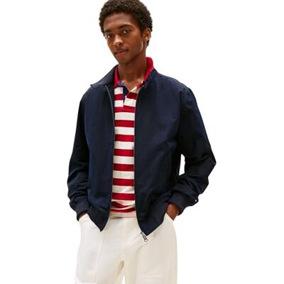 Tommy Hilfiger Men’s Transitional Harrington Jacket with Zip, Blue (Desert Sky), M Tommy Hilfiger Men’s Transitional Harrington Jacket with Zip, Blue (Desert Sky), M