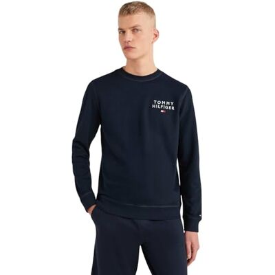 Tommy Hilfiger Men's Sweatshirt without Hood, Blue (Desert Sky), XXL Tommy Hilfiger Men's Sweatshirt without Hood, Blue (Desert Sky), XXL