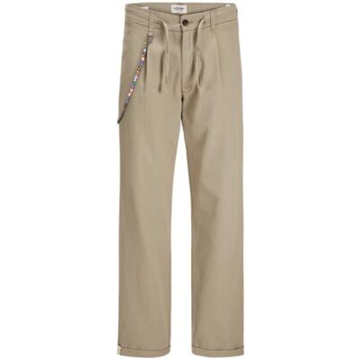 JACK & JONES Men's Jpstkarl Milo Pleated Chino, Crockery, 33 W/30 L JACK & JONES Men's Jpstkarl Milo Pleated Chino, Crockery, 33 W/30 L