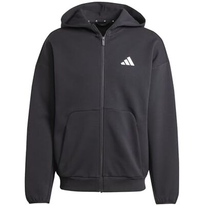 adidas MEN ADULT FUTURE ICONS SMALL LOGO FULL-ZIP HOODIE XS Black adidas MEN ADULT FUTURE ICONS SMALL LOGO FULL-ZIP HOODIE XS Black