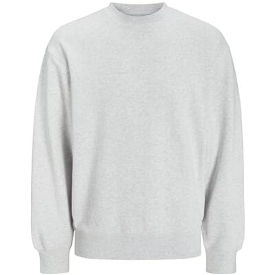 JACK & JONES Male Sweatshirt Plain Sweatshirt, White melange, XL JACK & JONES Male Sweatshirt Plain Sweatshirt, White melange, XL