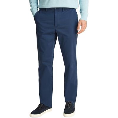Tommy Hilfiger Men's Denton Satin Straight Fit Chinos, Blue (Aegean Sea), 40W/36L Tommy Hilfiger Men's Denton Satin Straight Fit Chinos, Blue (Aegean Sea), 40W/36L