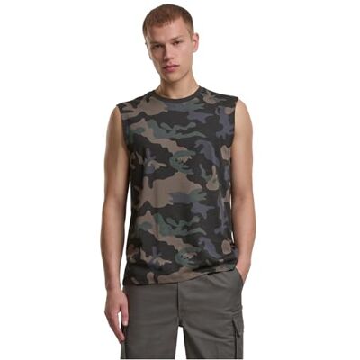 Brandit Sleeveless T-Shirt Sizes S to 7XL, Dark camo, 4XL Brandit Sleeveless T-Shirt Sizes S to 7XL, Dark camo, 4XL