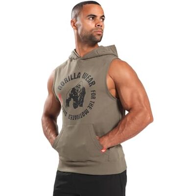 GORILLA WEAR Marshall Sleeveless Hoodie Army Green 2XL GORILLA WEAR Marshall Sleeveless Hoodie Army Green 2XL