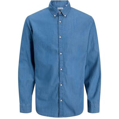 JACK & JONES Jjeperfect Denim Shirt Ls Noos, Medium Blue (Medium Blue Denim), XXL JACK & JONES Jjeperfect Denim Shirt Ls Noos, Medium Blue (Medium Blue Denim), XXL