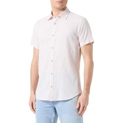 JACK & JONES Men's Jjstructure Shirt SS Shirt, Crockery, M JACK & JONES Men's Jjstructure Shirt SS Shirt, Crockery, M