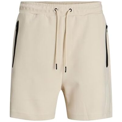 JACK & JONES Men's Jpstgordon Fusion Sweat Shorts SRT Sn, Moonbeam, L JACK & JONES Men's Jpstgordon Fusion Sweat Shorts SRT Sn, Moonbeam, L