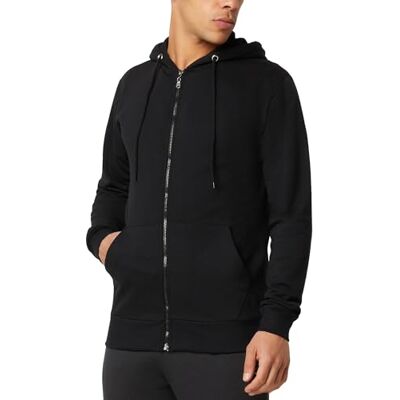 FM London Mens Hyfresh Zipped Hoodie, Black, L UK FM London Mens Hyfresh Zipped Hoodie, Black, L UK