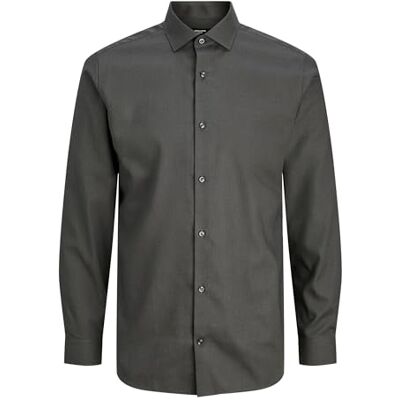 JACK & JONES Men's Jprblaparker Shirt L/S Noos, Dark Grey Blend, L JACK & JONES Men's Jprblaparker Shirt L/S Noos, Dark Grey Blend, L