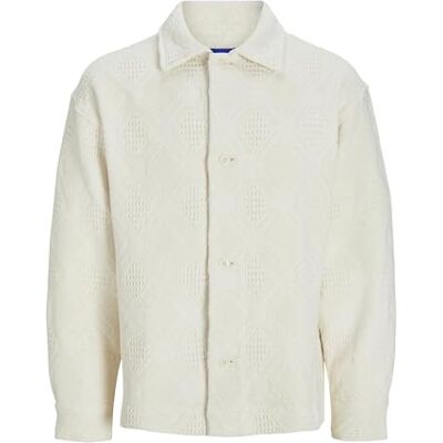 JACK & JONES Male Overshirt Wide Fit Overshirt, Antique White, M JACK & JONES Male Overshirt Wide Fit Overshirt, Antique White, M