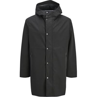 JACK & JONES Men's Jprccreagan Tech Rain Coat, Black, L JACK & JONES Men's Jprccreagan Tech Rain Coat, Black, L